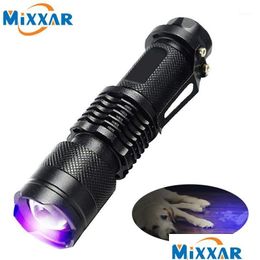 Latarki pochodnie upuszcza LED UV Torch Light Tra fiolet blacklight 395nm bateria lampy do wykrywania szachowca 1 dostawa