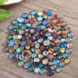 Storage Bottles Fashion Mosaic Tiles For Jewellery Making Shiny Gemstone Pendant Elastic Stretch String DIY Round Dome Glass Cabochons