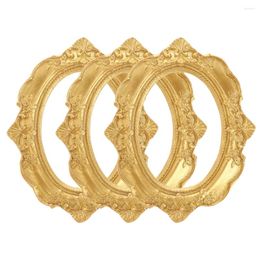 Frames 3 Pcs Mini Po Frame Gold Picture Vintage Decor Manicure Kit Decoration Resin Golden Ornament