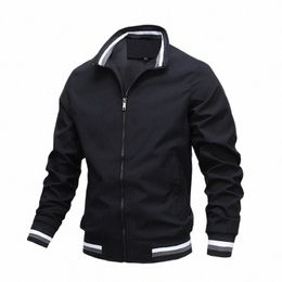 men's outdoor sports stand collar print casual zipper coat windbreaker busin jacket c2bO#