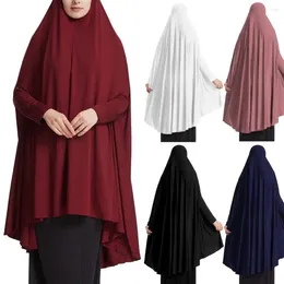 Casual Dresses Vintage Women Robe Middle East Arab Long Sleeve Dress Oversized Pleated Hem Muslim Hijab Retro Robes With Hooded Midi