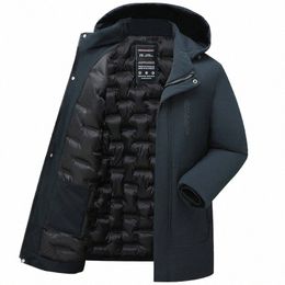 men's Winter Jacket Parka Warm Fleece Hoodies Mid-lg Wearable Windproof Zipper Parkas Big Pockets Casual Down Jacket Coat Men 7498#