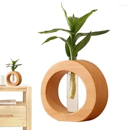 Vases Wooden Vase Decor Flower Arrangement Ornament Arrangements Decoration With Solid Wood Brackets For Bedroom Bathroom