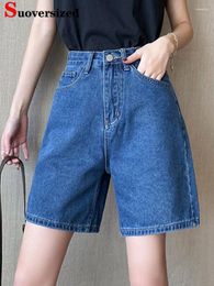 Women's Shorts Summer Thin Baggy Half Length Denim Korean Vintage High Waist Jean Short Pants Women Streetwear Casual Pantalones Cortos