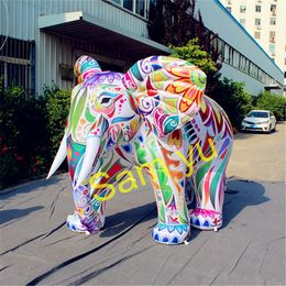 5m 16.4ft Length small inflatable elephant with led light by contorl colorful inflatable elephant