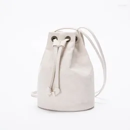 Shoulder Bags Canvas Bag Female Bucket Messenger Korean Harajuku Mini