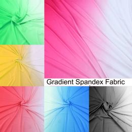 Fabric Knit Spandex Fabric Gradient ombre color for Dancing Dress Elastic Stretch Latin Clothing Material Lycra by Yard