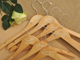 Party Decoration Wedding Dress Hanger Bridal Engraved Names And Date Bridesmaid Gifts Anniversary Graduation Shower G