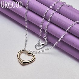 Pendants 925 Sterling Silver Rose Gold Heart Pendant Necklace 16-30 Inch Chain For Women Party Engagement Wedding Fashion Jewellery Gift