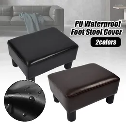 Chair Covers 3 Size PU Leather Stretch Footrest Ottoman Cover All-inclusive Waterproof Anti-fouling Stool Furniture Protector Slipcover