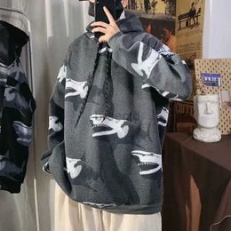 Men's Hoodies Sweatshirts Sweatshirt for Men Anime Black Hooded Male Clothes Manga Shark Hoodies Cheap Emo Designer Streetwear Harajuku Fashion No Brand S 24328