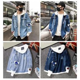 Men's Jackets Denim Jacket Trendy Relaxed Fit Single Breasted Outerwear Coat Spring Autumn Men