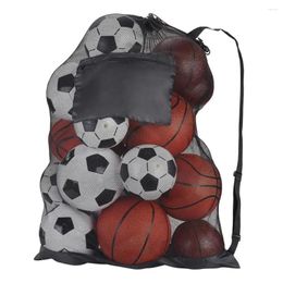 Storage Bags 2Pcs Football Basketball Ball Net Bag Shoulder Strap Large Volleyball Rugby Soccer Pouches
