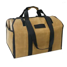 Storage Bags Large Size Firewood Bag Log Carrier Tote Professional Home Waterproof Wax Canvas Logs Holder Carrying Pouch