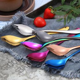 Spoons Sturdy Cooking Utensil Elegant 304 Stainless Steel Long Handle Cutlery Set For Dessert Cake Soup Salad Mirror Dining