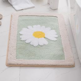 Bath Mats Non Slip Mat Wide Applications With Daisy Pattern Easy To Clean Carpet