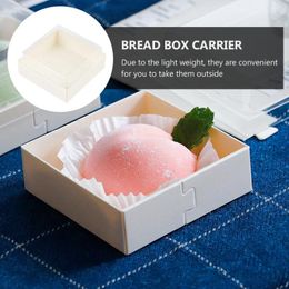 Take Out Containers 10pcs Cake Packaging Boxes Disposable Food Packing With Transparent Cover