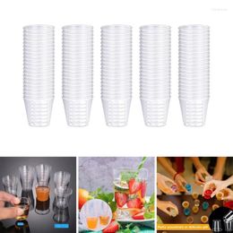 Disposable Cups Straws 100Pieces Plastic S Glasses 30ml Reusable Stackable Disposables