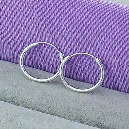 Hoop Earrings SAIYE 925 Sterling Silver 30mm Smooth Circle For Woman Wedding Engagement Party Fashion Charm Jewellery