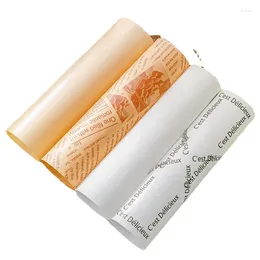 Baking Tools 25Pcs English Letter Wax Paper For Food Wrapper Bread Sandwich Oilpaper Burger Fries Parchment Sheet Cheeses Packaging