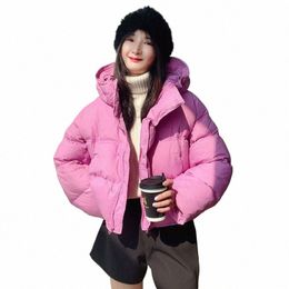 short Down Cott Jacket for Women 2023 Winter Fi Hooded Warm Parkas Ladies Lightweight Puffy Cott Padded Coat P6bC#