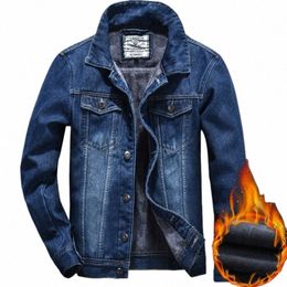 winter Warm Fleece Jeans Jacket Men Casual Outdoor Denim Jacket Male Fi Streetwear Outwear Coat Plus Size 5XL w3Hl#