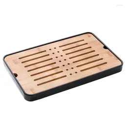 Tea Trays Rectangular Melamine Bamboo Water Ceremony Container Storage Tray Set