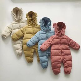 Down Coat Korean Style Born Baby Jumpsuit Kids Bear Romper Hooded Children's Boys Clothing Winter Infant Clothes Toddler Outfit