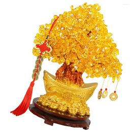 Decorative Flowers Citrine Macrocarpa Desktop Ornament Crystal Money Tree Table Centrepiece Tabletop Decor Bonsai Delicate Decoration