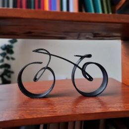 Sculptures Metal Bicycle Sculpture Tabletop Decor Wire Framed Style Simple Bike Silhouette Statues for Decor Gift for Cycling Enthusiasts