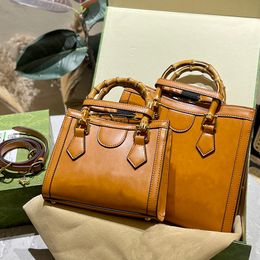 Classic Designer Crossbody Bag Luxury Vintage Women Bamboo Handle Tote Leather Handbag Retro Lady Shoulder Bag