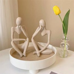 Sculptures Nordic Style Home Decor Resin Abstract Thinker Statue Miniature Figure Abstract Sculptures Home Decor Accessories Desk Ornaments