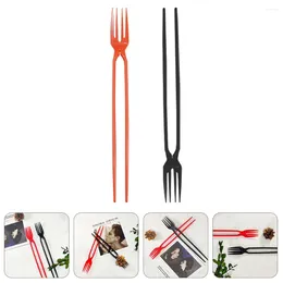 Disposable Flatware 2 Pcs Chopsticks Spoon Forks And In One Serving Utensils Plastic Salad