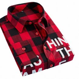 new Summer Fi Red And Black Plaid Shirt Men Shirts Mens cott Chequered Shirts Lg Sleeve Shirt Men Blouse CS71 s8oE#