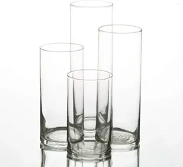 Candle Holders Glass Cylinder Vases Set Of 4