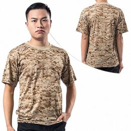 camoue Tactical Shirt Mens Quick Dry Short Sleeve Combat T-Shirt Military Army Jungle Desert Outdoor Hiking Hunting Shirts t3dI#