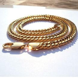 Model Thick Chunky 10MM L MIAMI LINK Chain HEAVY 18 k Solid Yellow Gold Necklace Men 24 2728