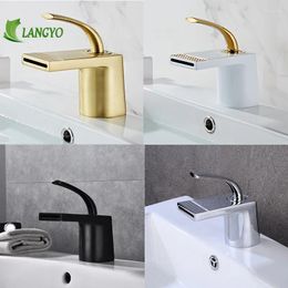 Bathroom Sink Faucets Becola Colorful Waterfall Basin Cold Water Single Handle Hole Taps Deck Mount Solid Brass Faucet