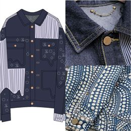 Fashion Designer Jacket Mens Denim Letter Print Pattern Jacket Loose Versatile Casual Men And Women Blue Vintage Jackets Size M-XXL FZ2403281