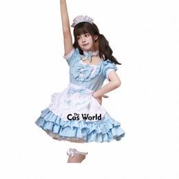 s-5xl Japanese Akihabara Lolita Cream Sweetheart Maidservant Apr Maid Restaurant Dr Uniform Outfits Anime Cosplay Costume 69pU#