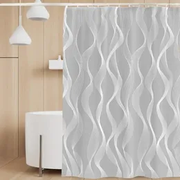 Shower Curtains Machine Washable Curtain Water-resistant With Rings Bathroom Decoration For Home