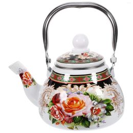 Dinnerware Sets Enamel Pot Kettle Tea Kettles Water You Can Stovetop Vintage Big Flower Retro For