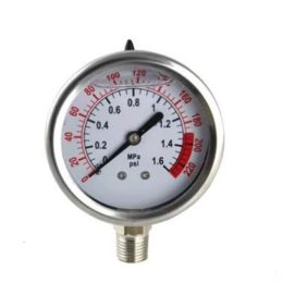 Sets Face Pressure Gauge Vacuum Manometer Dual Scale Dial 60,100,160,300 Psi & Bar for Gas Water Fuel Bottom Mount Digital Display