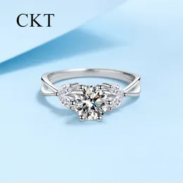 Cluster Rings Luxury For Women Pt950 Platinum 1 Moissanite Proposal Ring Engagement Wedding Bride Diamond Fine Jewellery Gift