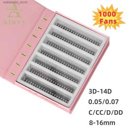 Fałszywe rzęsy Ultra High Speed ​​Promade Fan 3D-14D Pointy Thin Baza 500/1000 Fani szybka mega objętość Prefabrykowane wentylatory Lash Extension24327