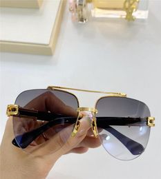 GRAND TWO Fashion Sunglasses With UV Protection for men Vintage oval Metal half Frame popular Top Quality Come With Case classic s1467166