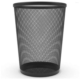 Jewelry Pouches Circular Black Mesh Waste Paper Bin Basket Metal Trash For Kitchen Home Offices Dorm Rooms Bedrooms 1Pack