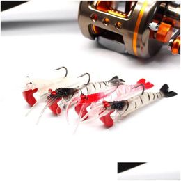 Baits Lures Lua Bait Mti-Section Lead Head Shrimp Jum Freshwater Fishing Whole Layer Imitation Glow-In-The-Dark Soft Fake Drop Deliver Dhskp