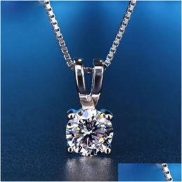 Pendant Necklaces Handmade 2Ct Lab Diamond Real 925 Sterling Sier Party Pendants Choker Chain Necklace For Women Fine Jewelry Drop Del Dhgre