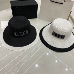 Luxury Wide Brim Hats For Women Travel Sun Protection Bucket Hats Fashion Straw Hats Chapeau